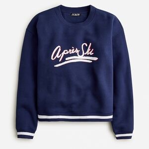 J. Crew Heritage fleece après-ski graphic sweatshirt, XL, Blue (JC93)